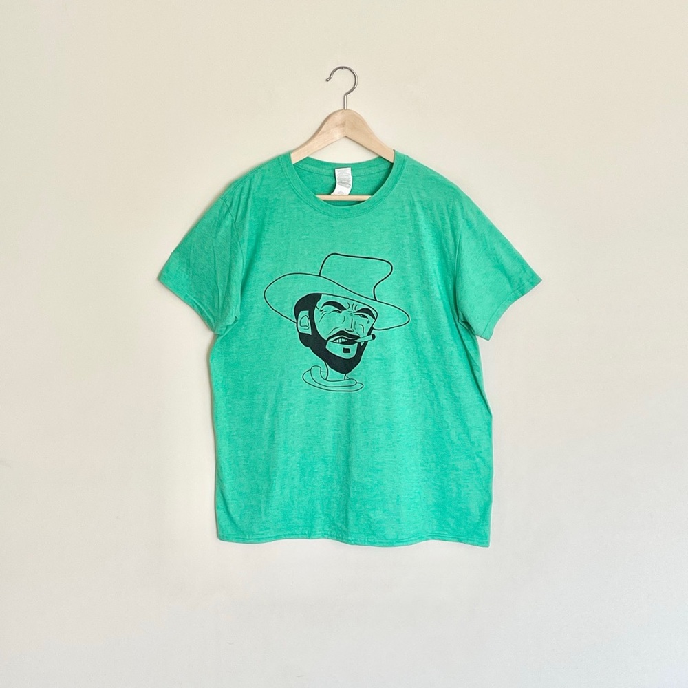 Clint Eastwood Caricature Fistful Of Tacos Graphic Green T Shirt Adult Large